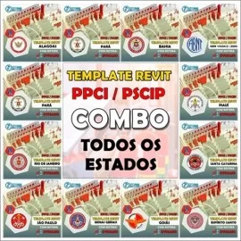 COMBO TEMPLATE PPCI/PSCIP 2018 A 2023 PROJETOS DE INCÊNDIO COMPLETO - TODOS OS ESTADOS
