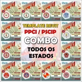 COMBO TEMPLATE PPCI/PSCIP COMPLETO PARA PROJETOS DE INCNDIO - TODOS OS ESTADOS