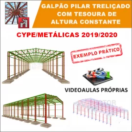 CURSO - CYPE / METALICAS 3D 2019/2020 - PILAR TRELIÇADO COM TESOURA DE ALTURA CONSTANTE