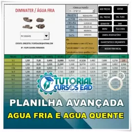 PLANILHA PARA DIMENSIONAMENTO DE REDE DE GUA FRIA E QUENTE PREDIAL - BLACK FRIDAY