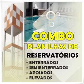 COMBO PLANILHAS AVANADAS DE DIMENSIONAMENTO DE RESERVATRIOS E PISCINAS